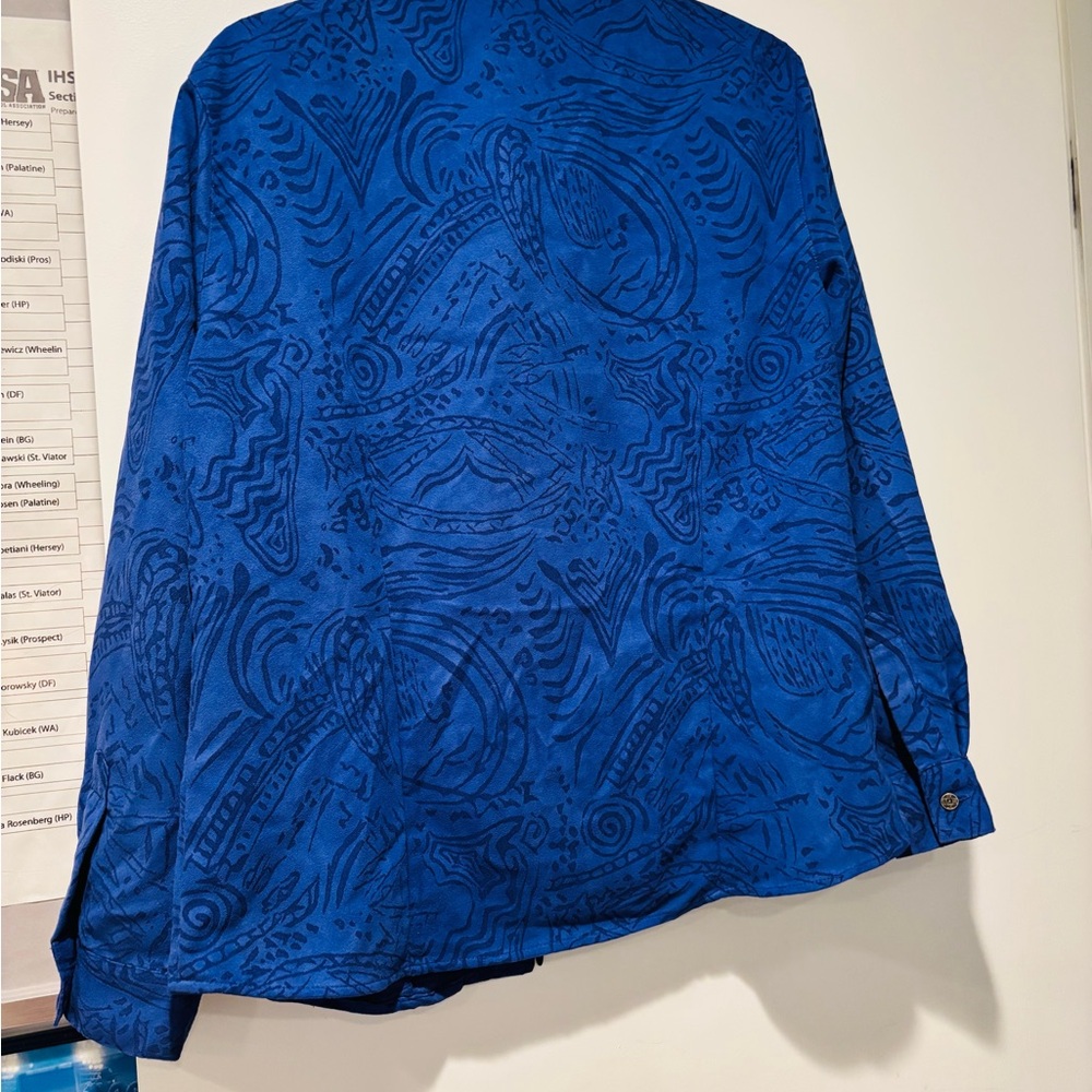 Chico's Vibrant Blue Patterned Blazer - image 2